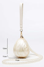 Flowering Girl Women Pearl Strap Egg Bag