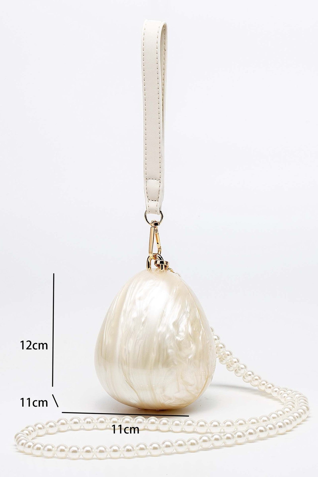 Flowering Girl Women Pearl Strap Egg Bag