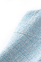 Flowering Girl Women Halter Neck Tweed Vest Mini Dress In Blue