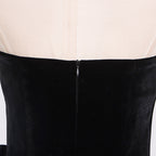 bow Irregular Asymmetric Sleeveless midi Dress in black