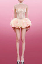 Roxya Floral Strapless Corset Mini Dress