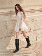 Flowering Girl Women Bblythe Tulle Lace Backless Mini Dress In White