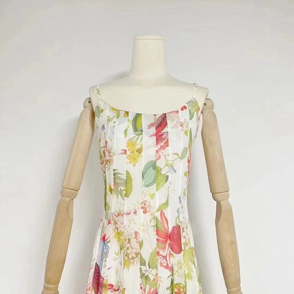Flowering Girl Women Multicolor Floral Print Fauna Gazar Gown