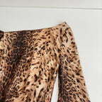 edwina Long Sleeves Leopard Print Mini Dress in brown
