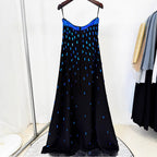 Flowering Girl Women beaded diamond blue diamond bandeau dress