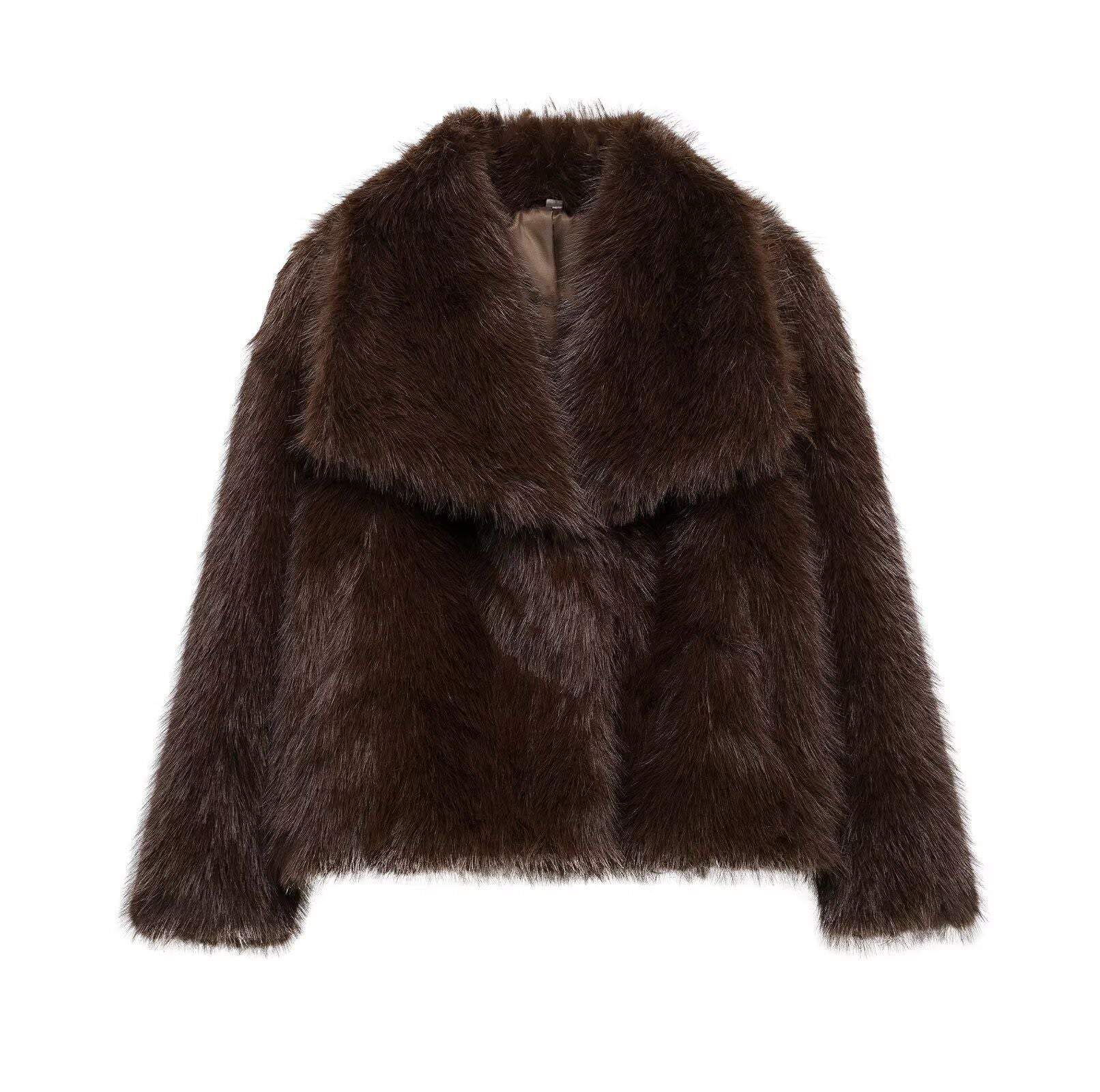 Flowering Girl Women mag lambswool thick fur coat