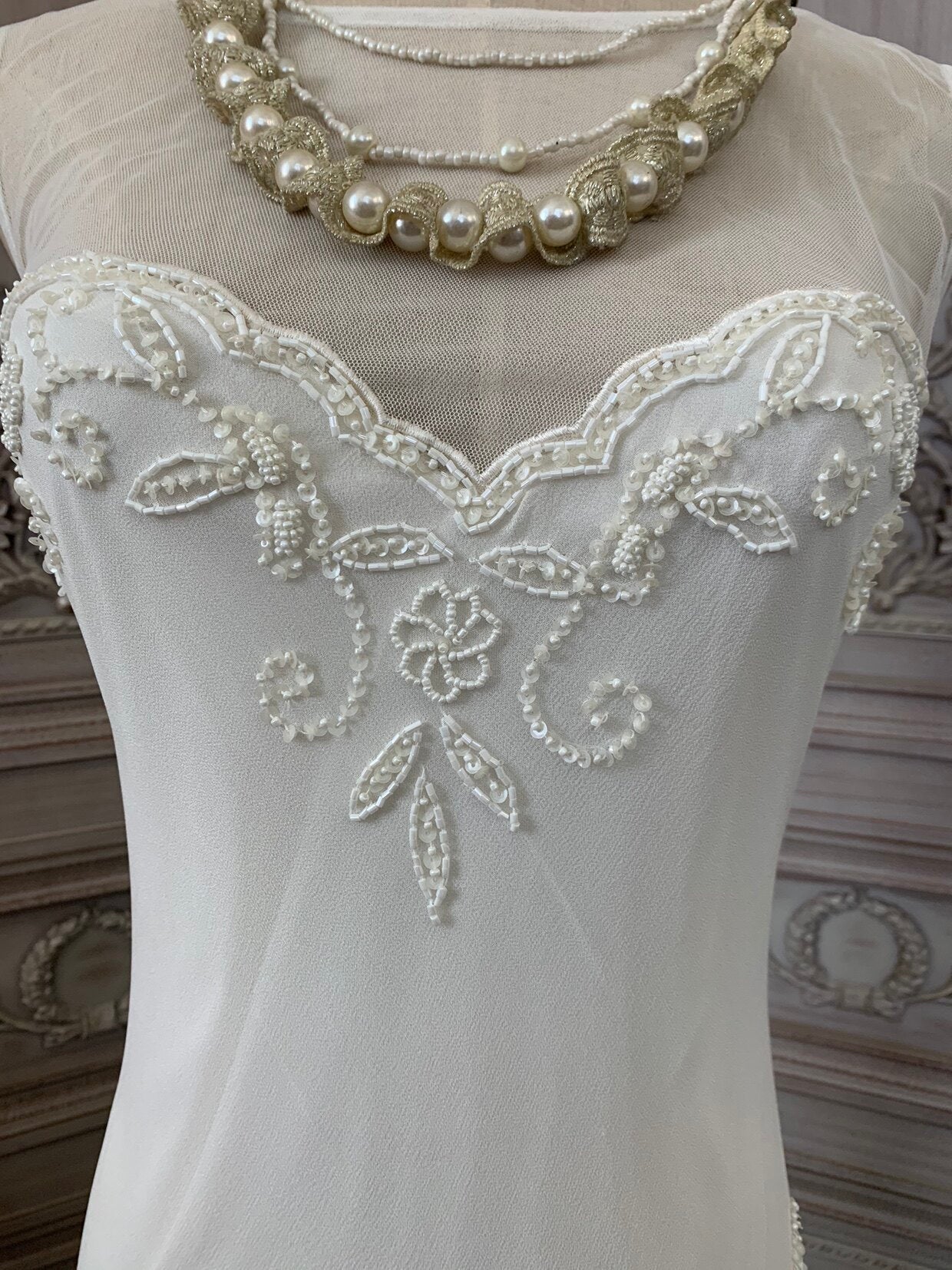 White Lace & Tulle Mermaid Wedding Dress