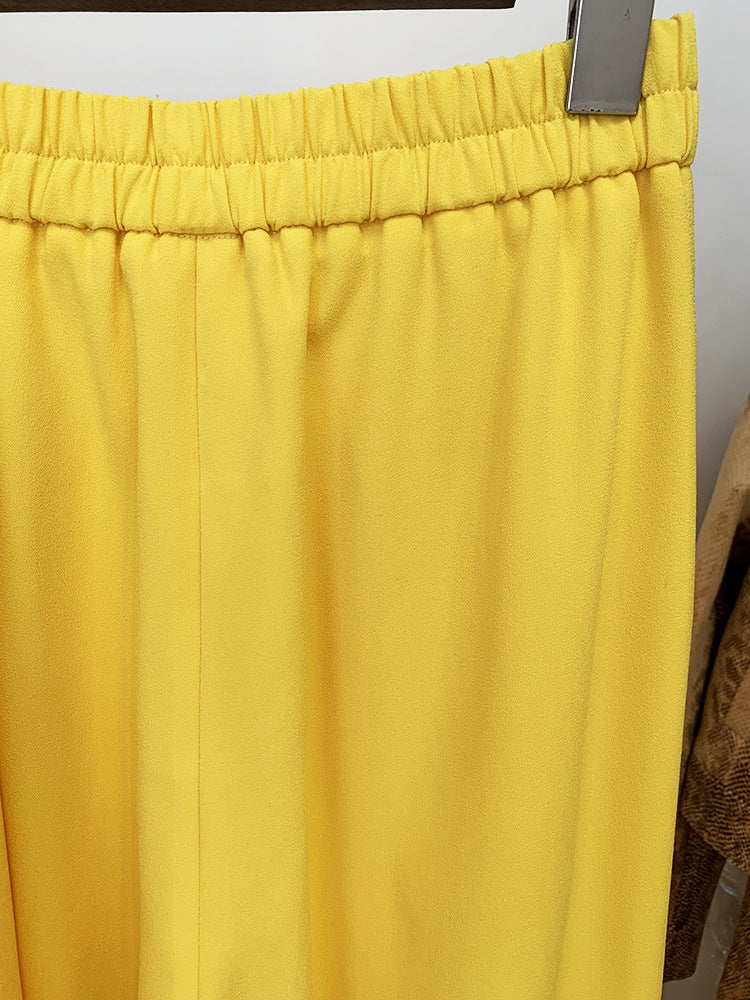 Flowering Girl Women Yellow Double Breasted Pantsuit