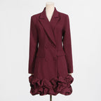 Flowering Girl Women 3D flower patchwork blazer dress