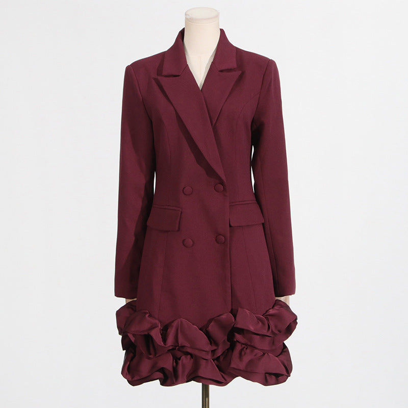 Flowering Girl Women 3D flower patchwork blazer dress