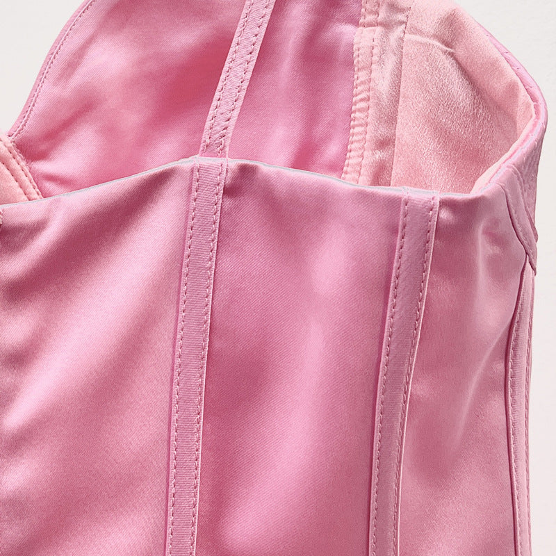 Flowering Girl Women Acetate-blend satin mini dress in pink