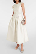 jocelyn Bowknot-Side Bandage Strapless maxi Dress in apricot