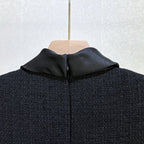 tabitha Boucle Collared tweed Mini Dress in black