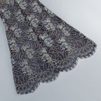 Shnovia Blue Strapless Embroidered Lace Maxi Dress With Gloves
