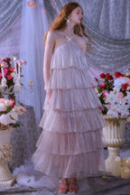 Mera Sleeveless Diamond Chain Cake evening Dress