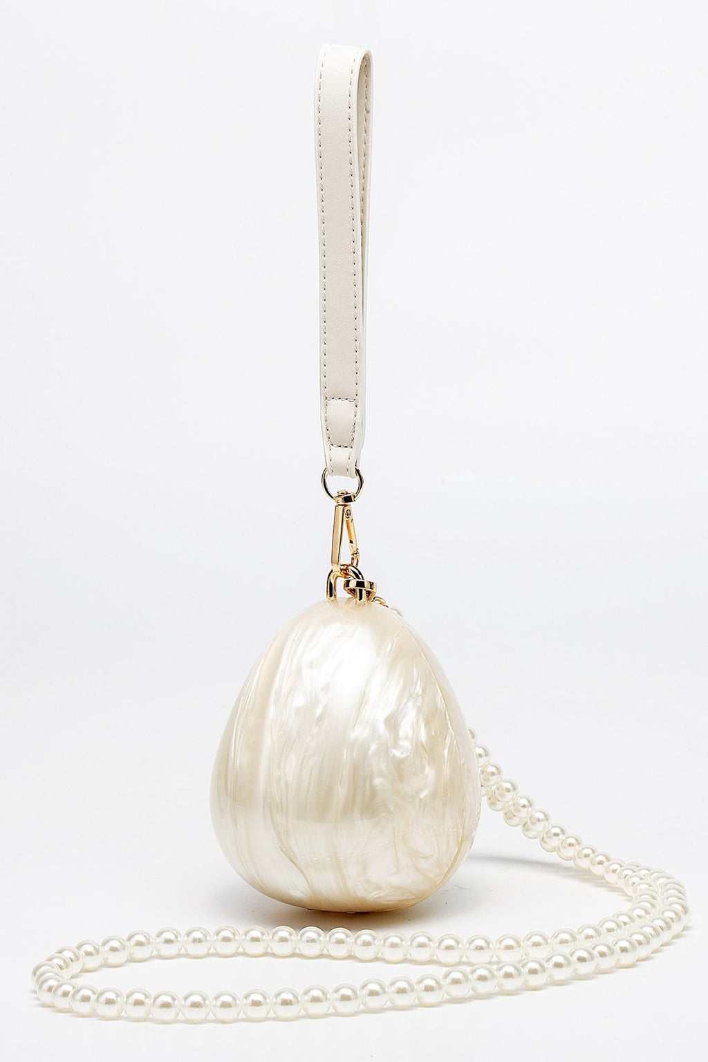 Flowering Girl Women Pearl Strap Egg Bag