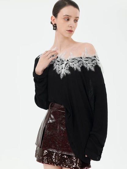 camille sequin embellished leather mini skirt in burgundy