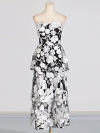 Flowering Girl Women Selene 3D flower Tiered Maxi Dress In Black