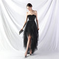 Flowering Girl Women Strapless Feather Tulle Midi Dress