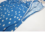 Flowering Girl Women Lyuba Polka Dot Lace-Trimmed V-Neck Maxi Dress In Blue
