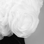 Flowering Girl Women tina white 3d flowers strapless black mini dress