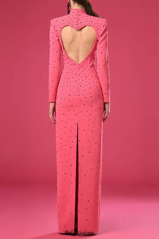 Flowering Girl Women Berenice Heart Cutout Long Sleeve Maxi Dress