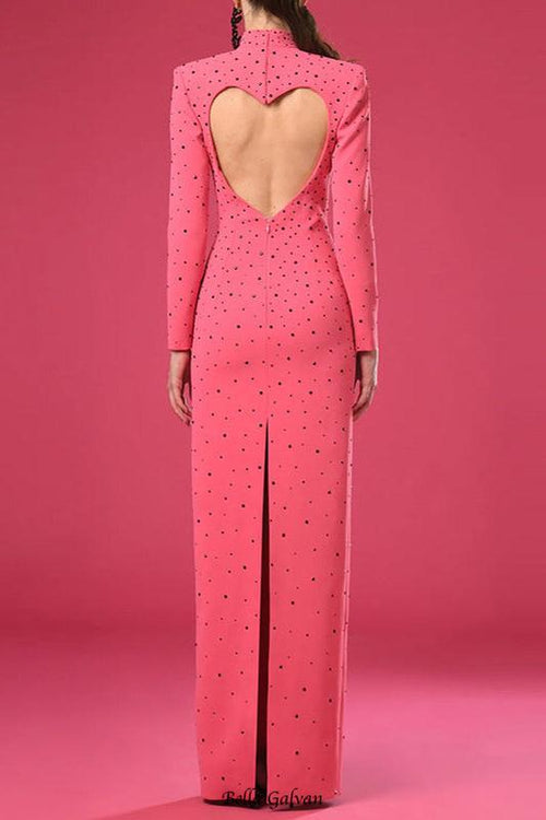 Flowering Girl Women Berenice Heart Cutout Long Sleeve Maxi Dress