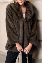 Flowering Girl Women Luxe Faux Fur Mid-Length Blazer Jacket