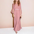 Pink Long-Sleeved Maxi Dress
