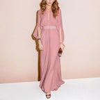 Pink Long-Sleeved Maxi Dress