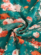 French retro green floral dress, high-end royal sister dress, dress skirt, light luxury, niche high-end long skirt women