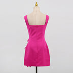Bethany 3d flower sleeveless Mini Dress In Purple