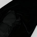 Samantha Feather Velvet Strapless Mini Dress In Black