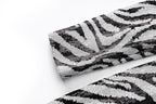 Flowering Girl Women Short two-tone zebra sequin mini dress