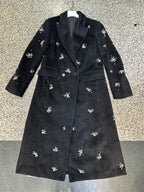Philippa Crystal Embellished Coat In Black