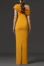 Flowering Girl Women Mesh-paneled beaded rhinestone-embellished maxi dress - yellow