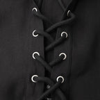 Flowering Girl Women Melany See Through Lace Up Shirt in Black