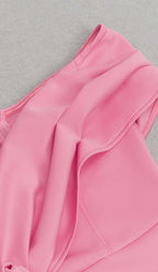Flowering Girl Women Off Shoulder Side Split Midi Dress In Pink