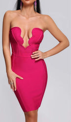Flowering Girl Women Off The Shoulder Bodycon Midi Dress In Rose Red