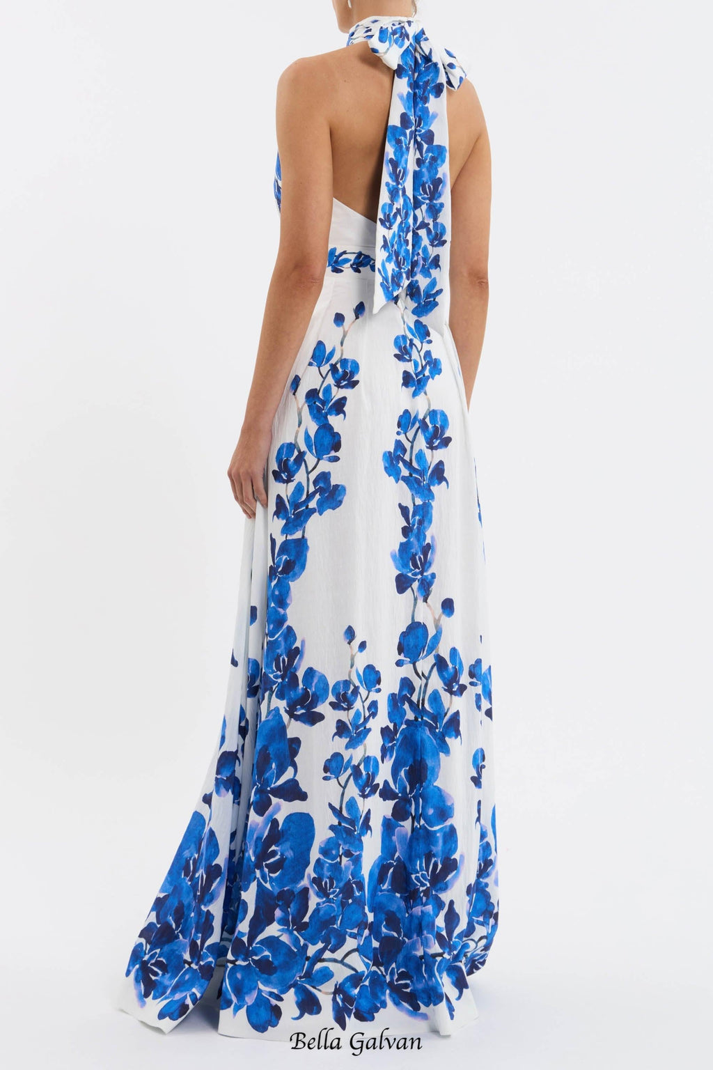 Flowering Girl Women ashley orchid print maxi dress in white