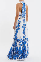 Flowering Girl Women ashley orchid print maxi dress in white