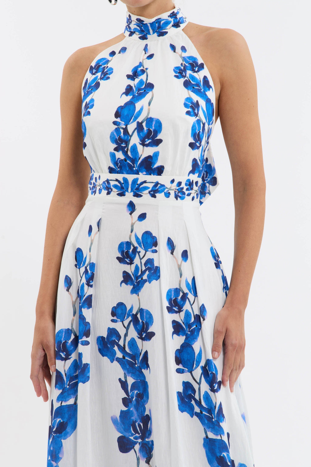 Flowering Girl Women ashley orchid print maxi dress in white