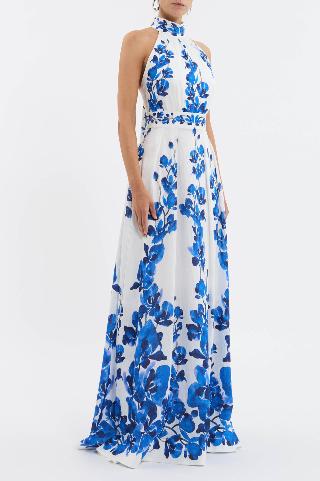 Flowering Girl Women ashley orchid print maxi dress in white