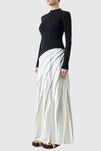 Flowering Girl Women Oarlene Paneled Pleated Maxi Dress