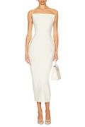 Flowering Girl Women Bow Strapless Maxi Dress - White