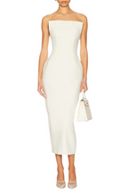 Flowering Girl Women Bow Strapless Maxi Dress - White
