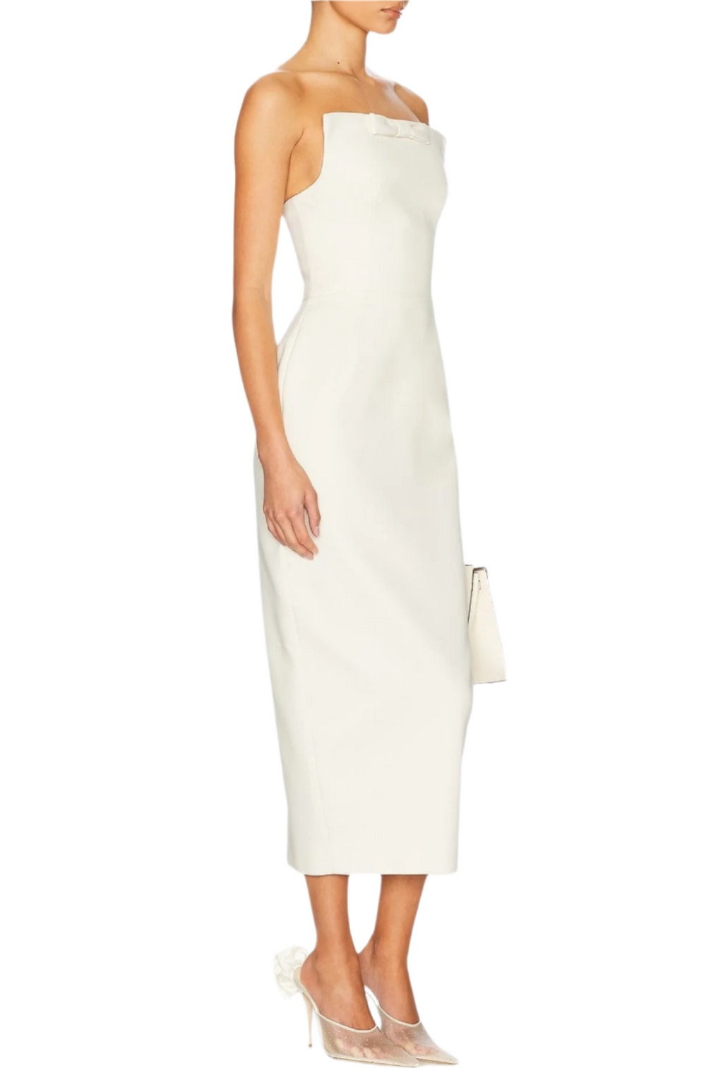 Flowering Girl Women Bow Strapless Maxi Dress - White