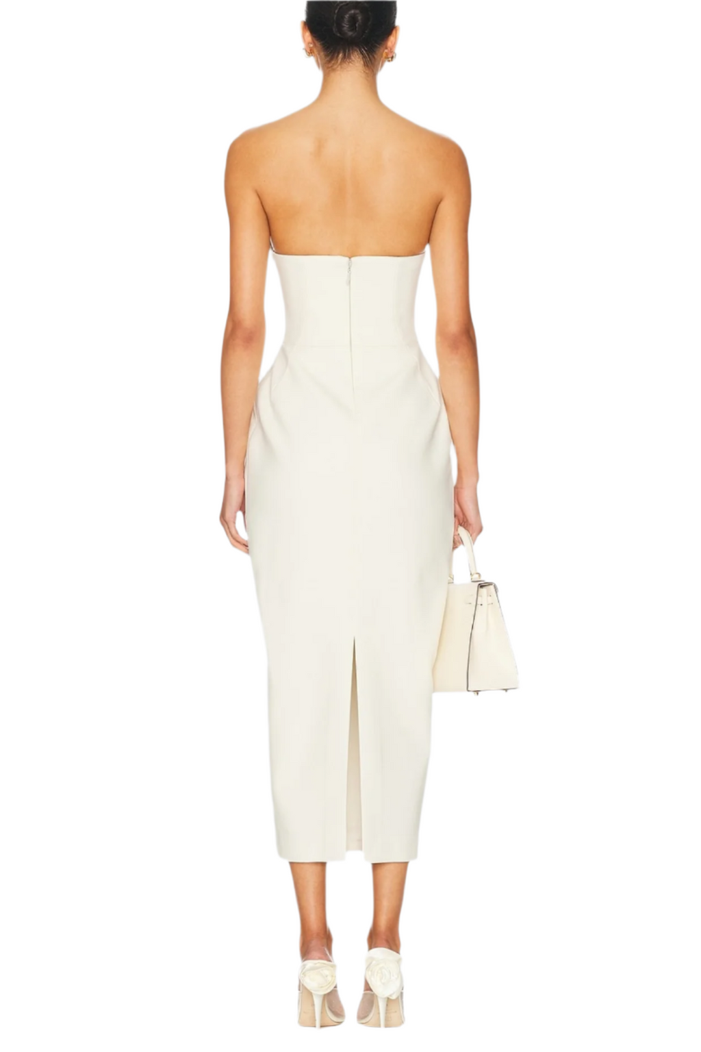 Flowering Girl Women Bow Strapless Maxi Dress - White