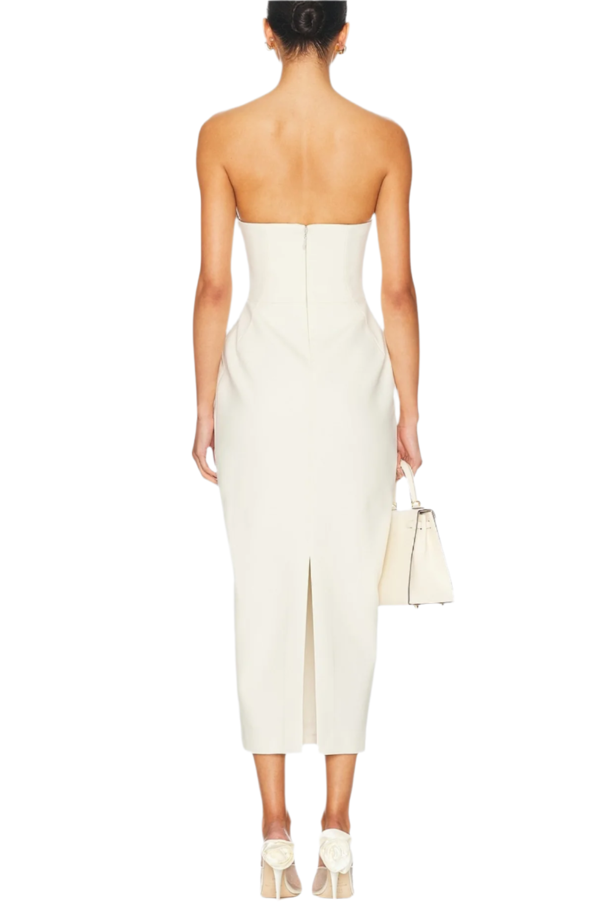 Flowering Girl Women Bow Strapless Maxi Dress - White