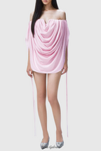 Flowering Girl Women Odruta Off Shoulder Draped Top in Pink